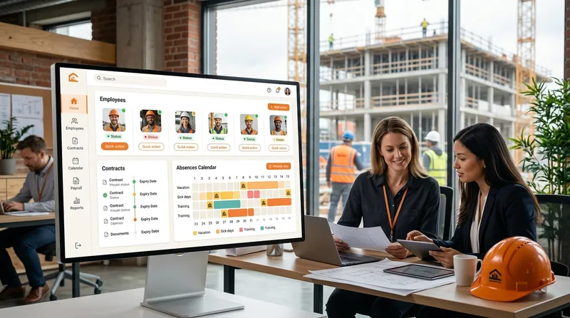 Une équipe organise le travail avec les informations du personnel réunies à l’écran